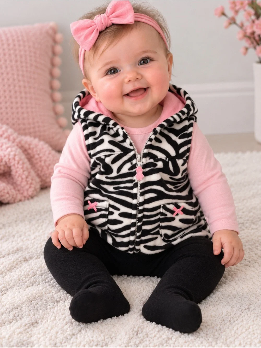 Carter's Zebra Print Hoodie - 6 Months